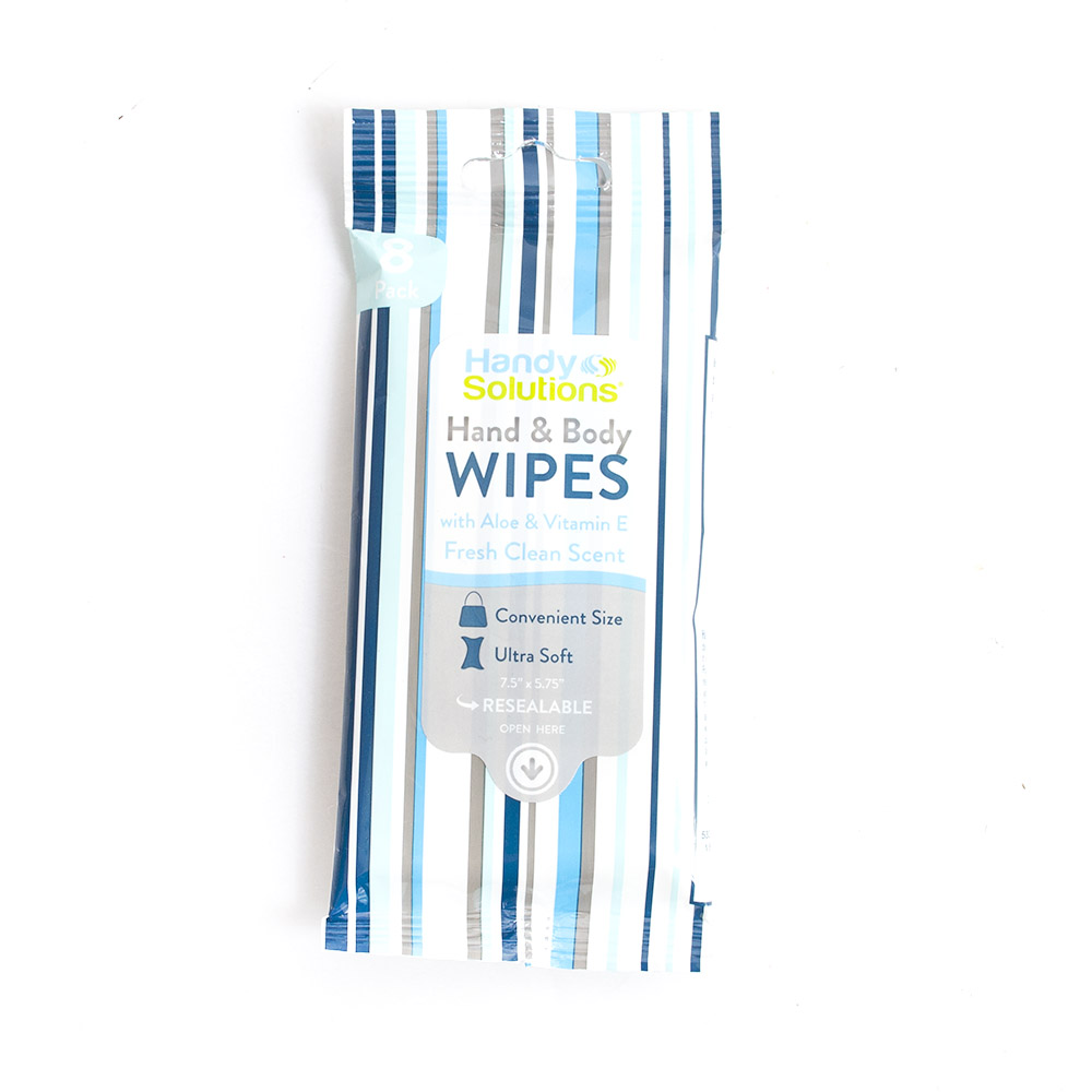 Moist, Hand And Body, Wipes, 8 Count